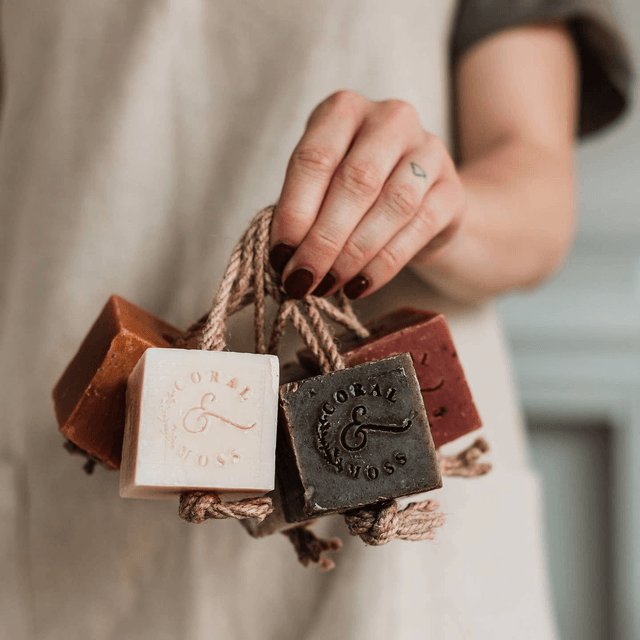 CORAL & MOSS SOAP - HEMP + WALNUT